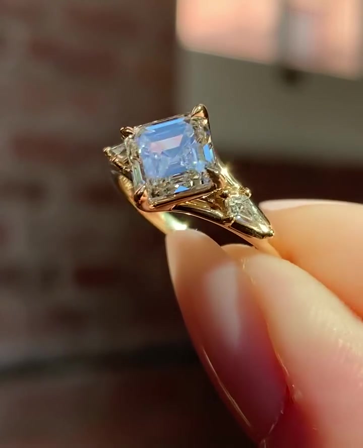 Custom Asscher Cut Proposal Ring