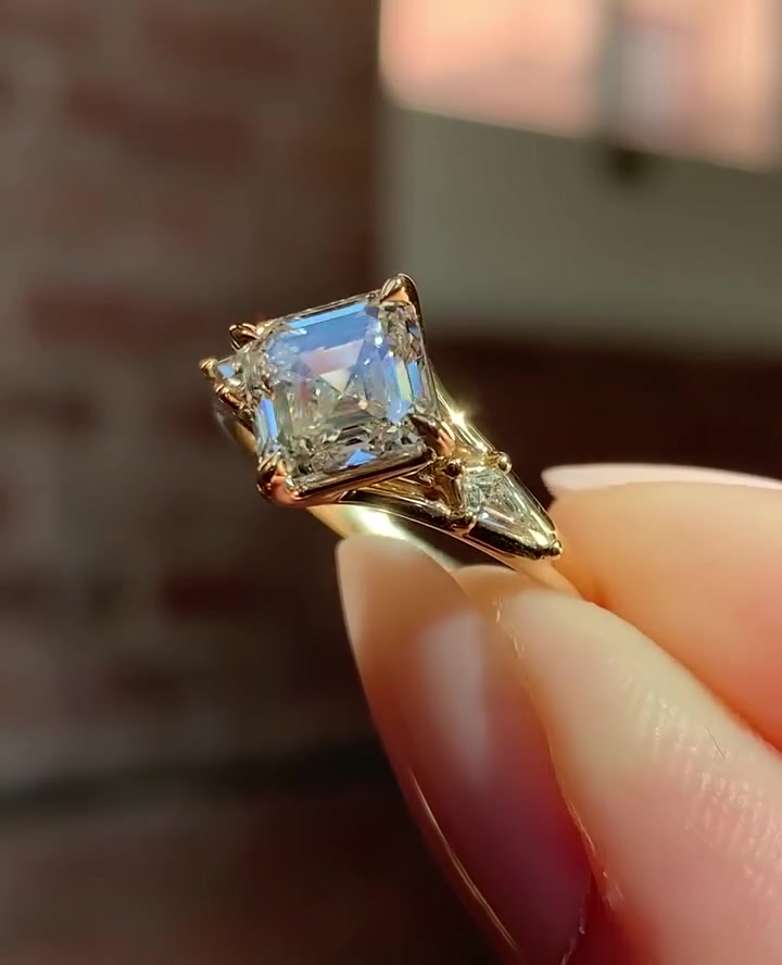Classic Asscher Solitaire Wedding Ring