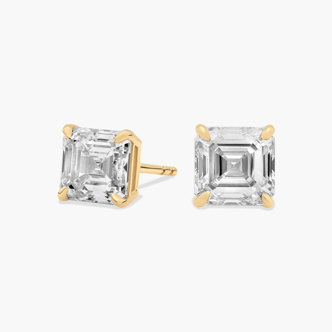 Asscher Cut Moissanite Stud Earrings – Solitaire Engagement Style Earrings for Women | Classic Diamond Alternative Studs | Anniversary Gift | Mapple Gems