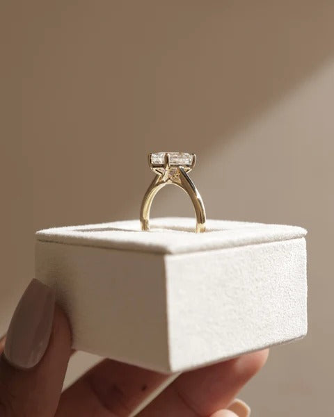 Emerald cathedral ring side view