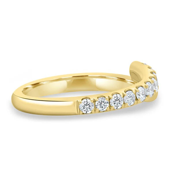 Round pave wrap ring side view