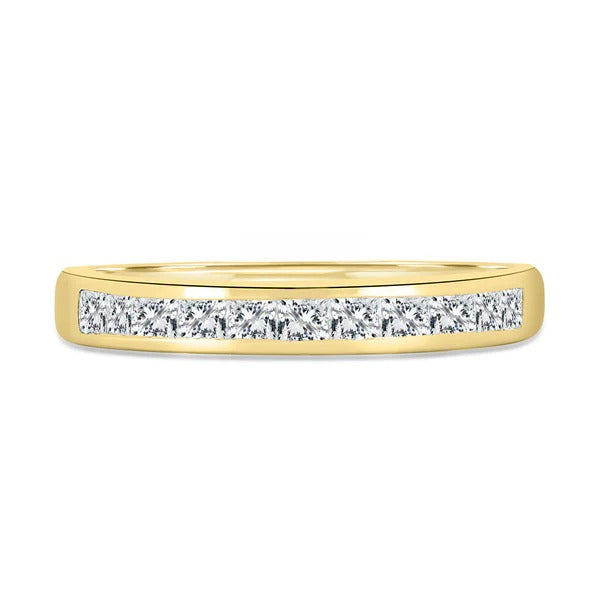 Channel set wedding band side view