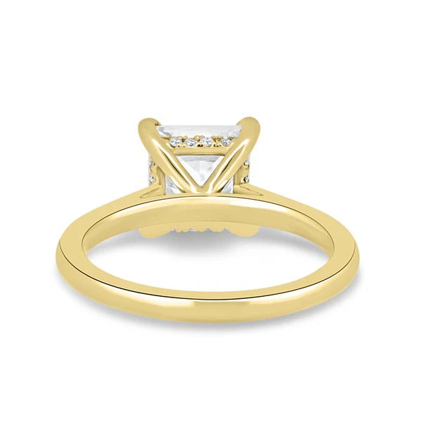 Princess hidden halo cathedral ring side view