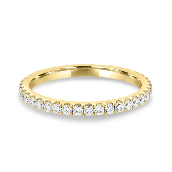 Full pave diamond band side view