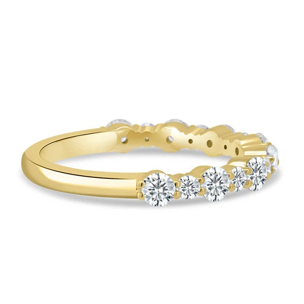 Half eternity wedding band side view