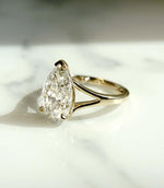 Load image into Gallery viewer, Big Teardrop Moissanite Ring in Solid Gold