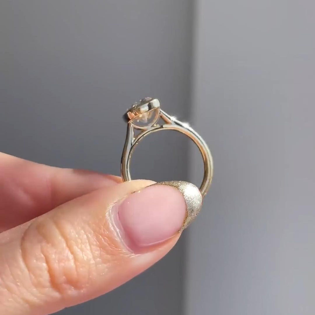 Custom Handmade Bezel Moissanite Ring