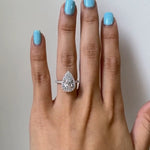Load image into Gallery viewer, Diamond Wedding Ring with Pear Moissanite