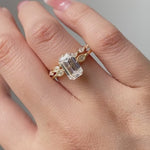 Load and play video in Gallery viewer, Handmade Emerald Moissanite Bridal Ring Set