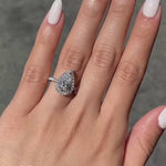 Load and play video in Gallery viewer, Handmade Pear Halo Moissanite Wedding Ring