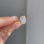 Load and play video in Gallery viewer, Modern Bezel Set Moissanite Bridal Ring