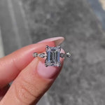 Load and play video in Gallery viewer, Bridal Engagement Ring with Side Pear Stones