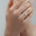Load and play video in Gallery viewer, 2.00 CT Pear Cut Lab Grown Diamond Pave Setting Engagement Ring
