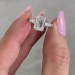 Load and play video in Gallery viewer, Three Stone Moissanite Anniversary Ring