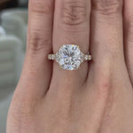 Load and play video in Gallery viewer, Handmade Half Moon Side Stone Bridal Ring