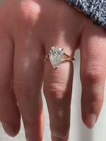 Load and play video in Gallery viewer, Handmade Pear Shaped Solitaire Bridal Ring