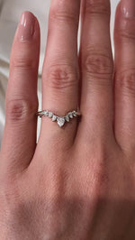 Load and play video in Gallery viewer, 0.50 TCW Pear Cut Lab Grown Wedding Band Gift For Her