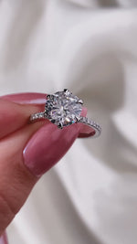 Load and play video in Gallery viewer, Handmade Brilliant Cut Moissanite Wedding Ring