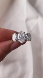 Load and play video in Gallery viewer, Handmade Trio Oval Wedding Ring
