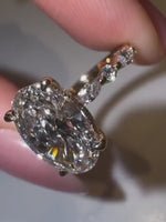 Load and play video in Gallery viewer, Handmade Hidden Halo Oval Moissanite Ring