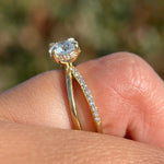 Load image into Gallery viewer, Round Cut Moissanite Split Shank Engagement Ring Pave Wedding Ring Mapple Gems