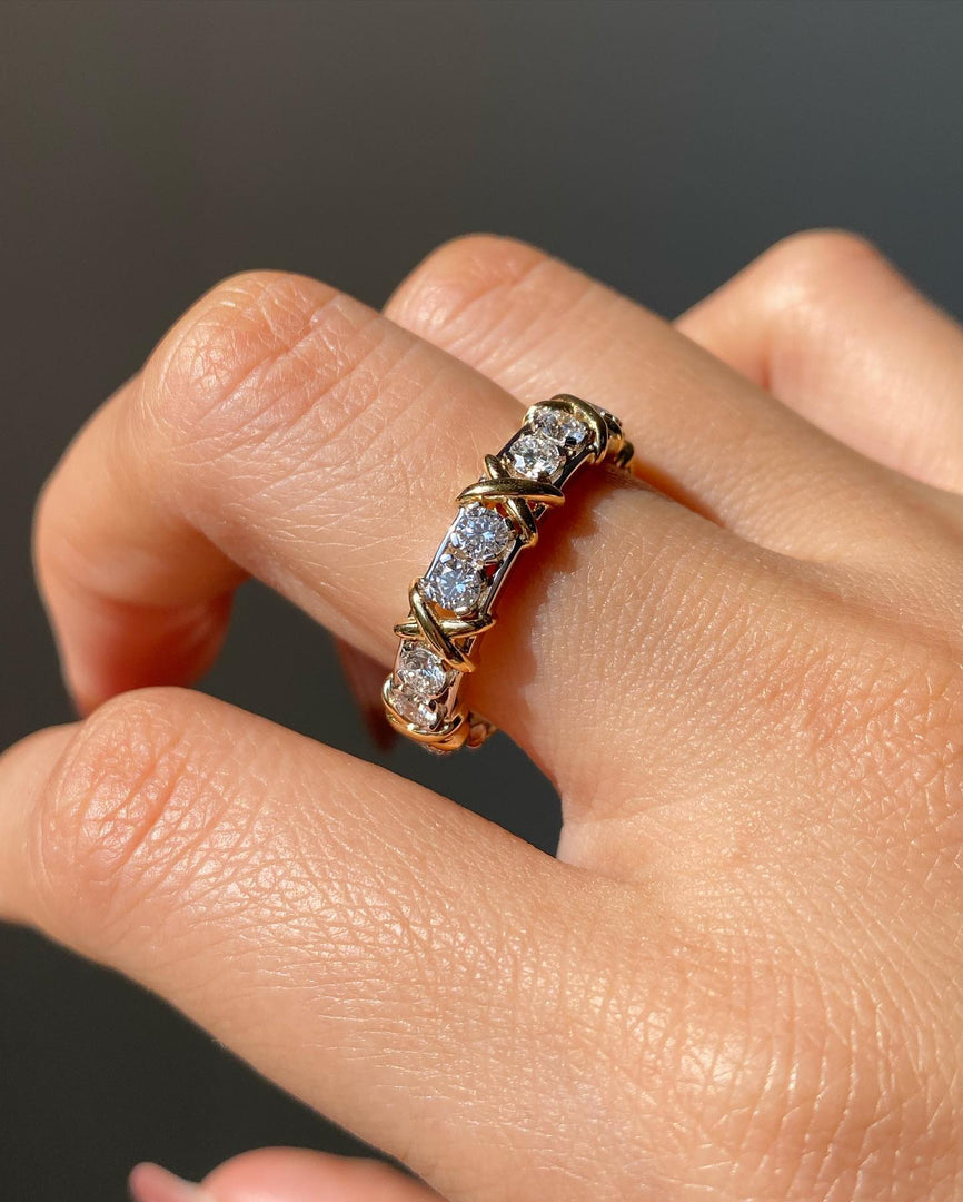 Round Moissanite Band Colorless Moissanite Engagement Band Eternity Moissanite Wedding Band Moissanite Proposal Band Mapple Gems