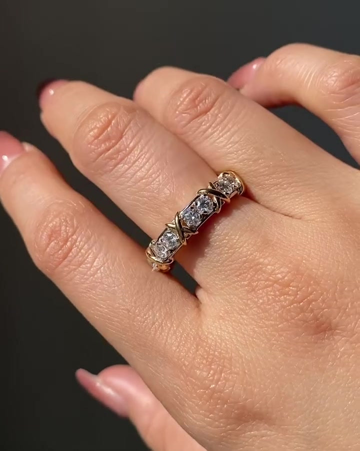 Round Moissanite Band Colorless Moissanite Engagement Band Eternity Moissanite Wedding Band Moissanite Proposal Band Mapple Gems