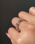 Load image into Gallery viewer, Round Moissanite Band Colorless Moissanite Engagement Band Eternity Moissanite Wedding Band Moissanite Proposal Band Mapple Gems