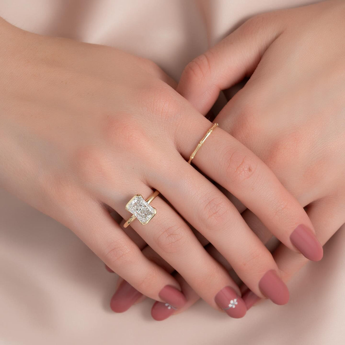 Elongated Radiant Lab Grown Diamond Half Bezel Ring: A Buyer's Guide