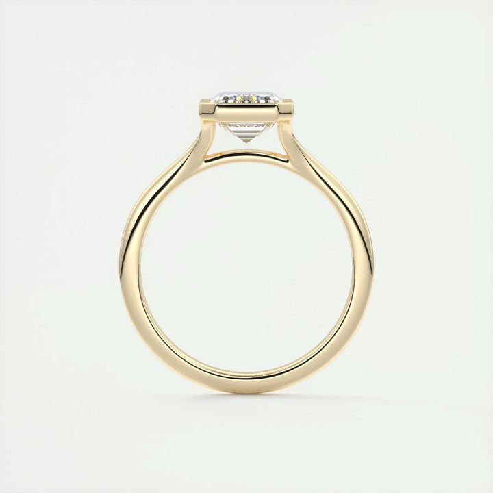 Emerald Cut Moissanite Bezel Solitaire with Split Shank: A Buyer's Guide