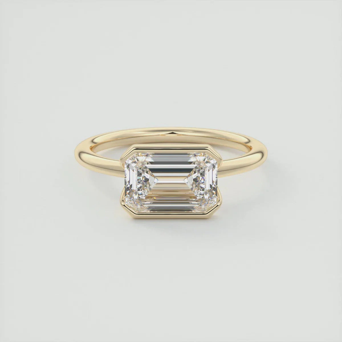 East-West Emerald Cut Moissanite Half Bezel Minimalist Ring: A Buyer's Guide