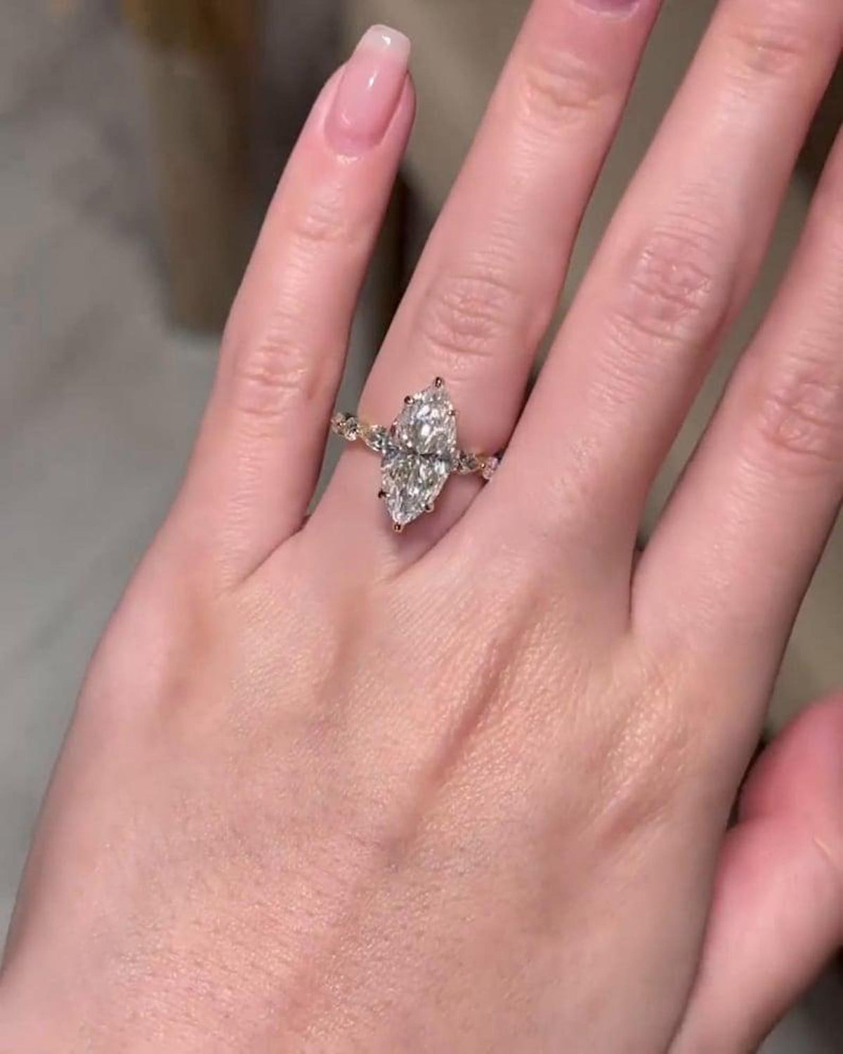 Hidden Halo Marquise Moissanite Rings in 14K Gold: What 4 Carats Really Looks Like