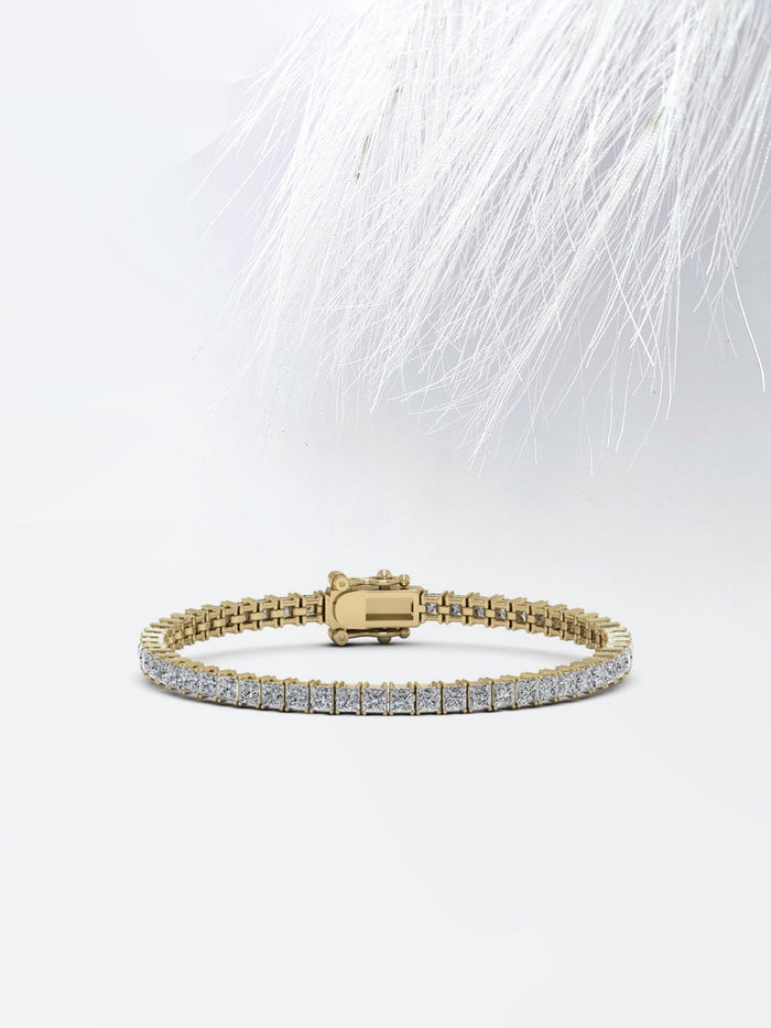 4mm Princess Cut Channel Set Moissanite Tennis Bracelet image 1