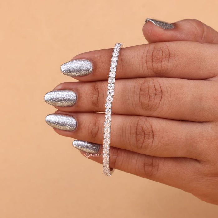 Stretch Round Moissanite Tennis Bracelet image 2