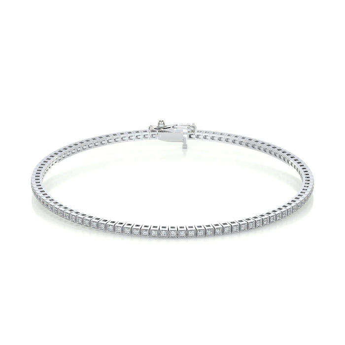 1.5mm Round Bezel Set Moissanite Tennis Bracelet image 1