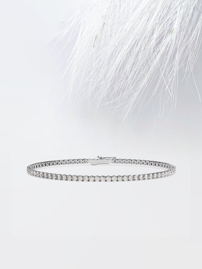 2.5mm Round Prong Set Moissanite Tennis Bracelet image 1