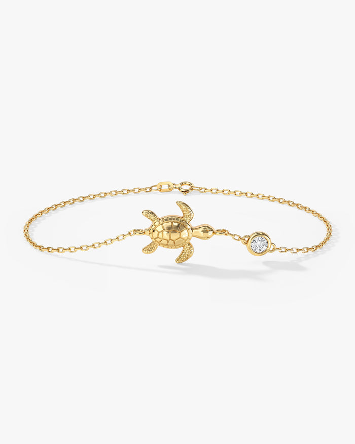 Sea Turtle Moissanite Bracelet image 1
