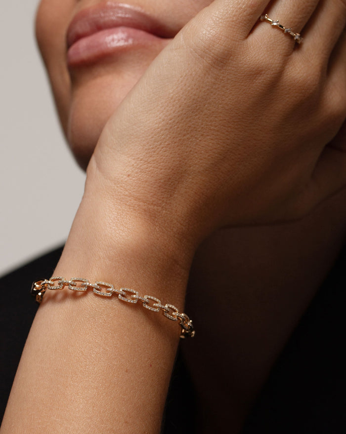 Chain Link Station Moissanite Bracelet image 1