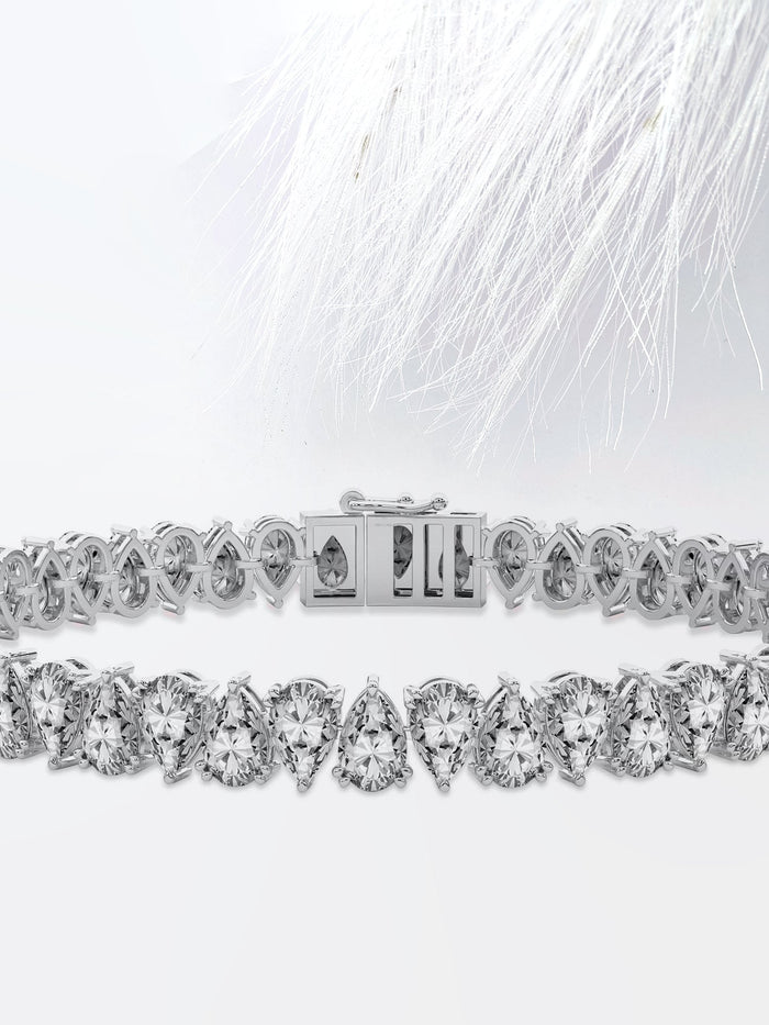 Alternating Direction Pear Cut Moissanite Tennis Bracelet image 2