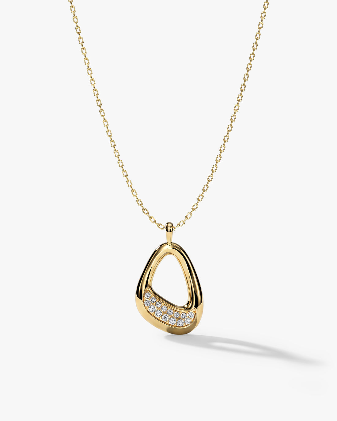 Organically Shaped Frame Moissanite Pendant Necklace image 1