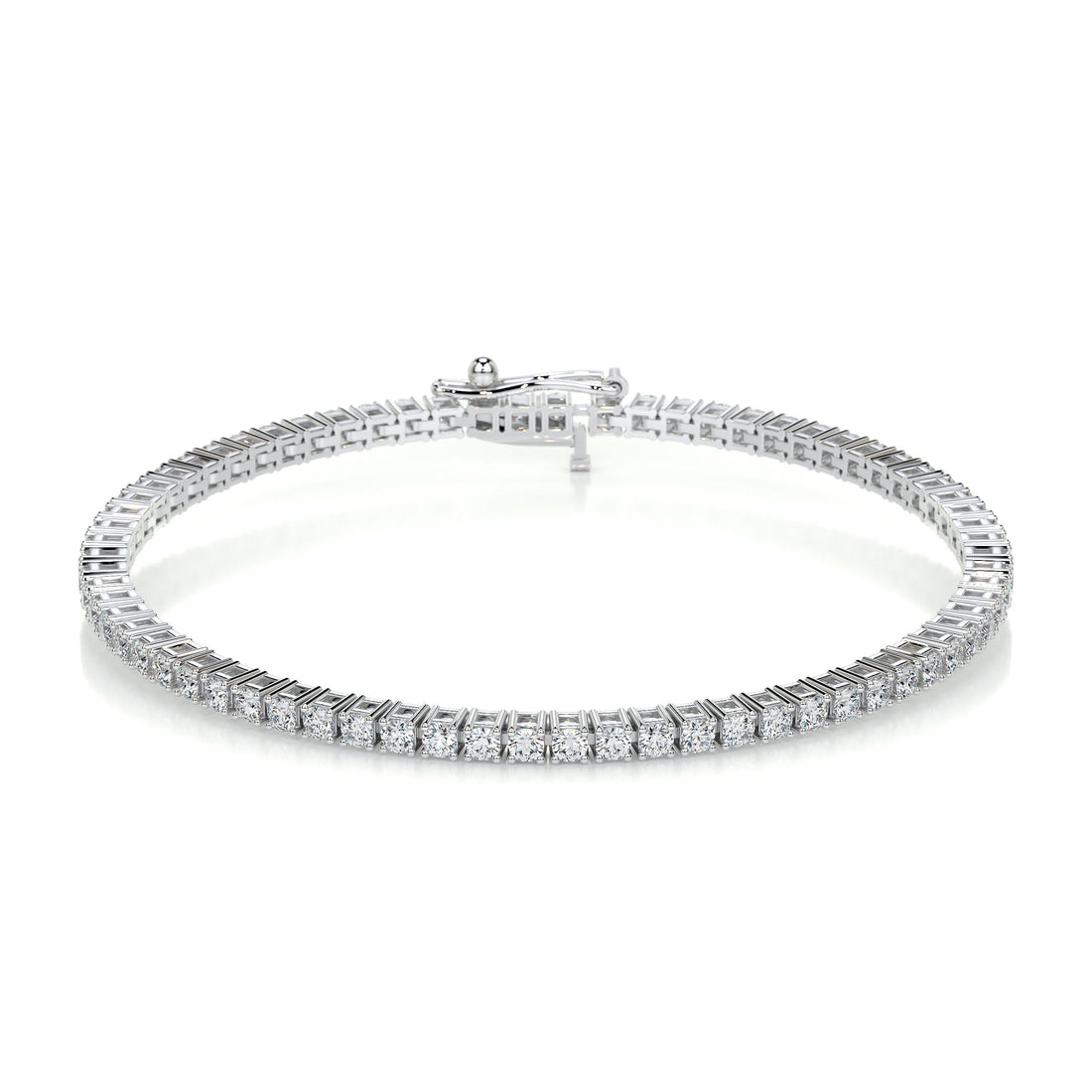 3mm Round Four Prong Moissanite Tennis Bracelet image 1