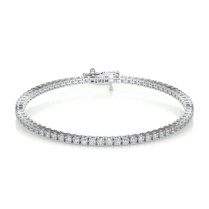 3mm Round Four Prong Moissanite Tennis Bracelet image 1