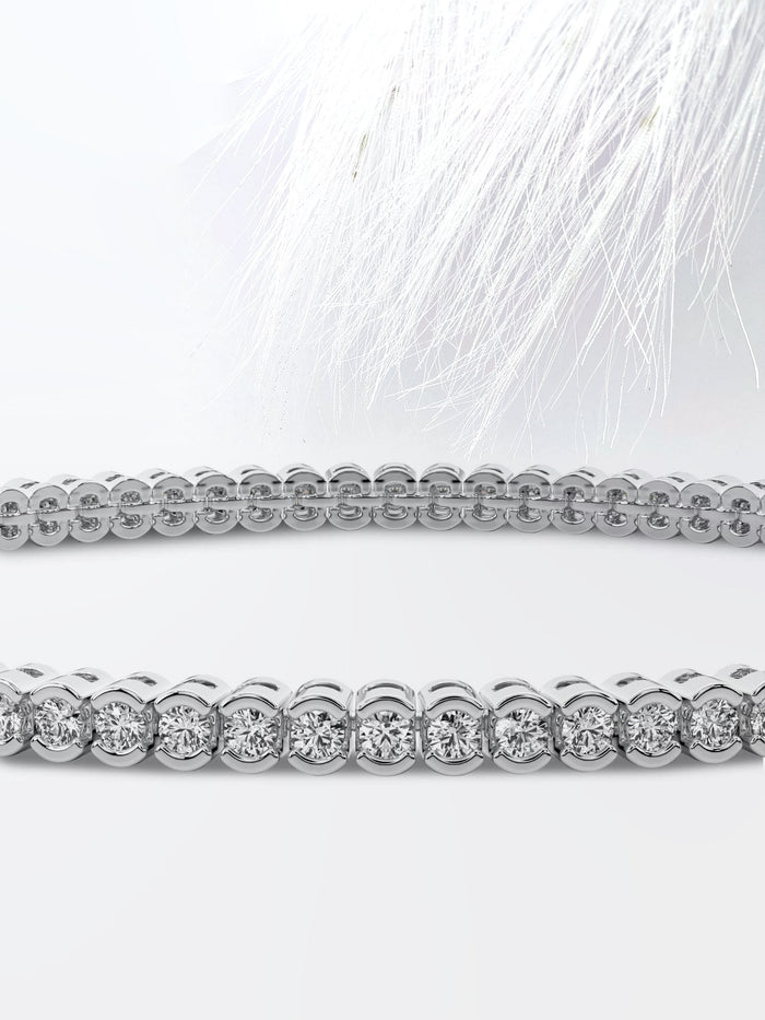 Half Bezel Round Moissanite Tennis Bracelet image 2
