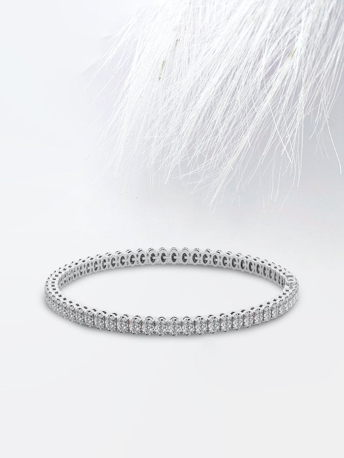 East West Oval Prong Moissanite Tennis Bracelet image 1