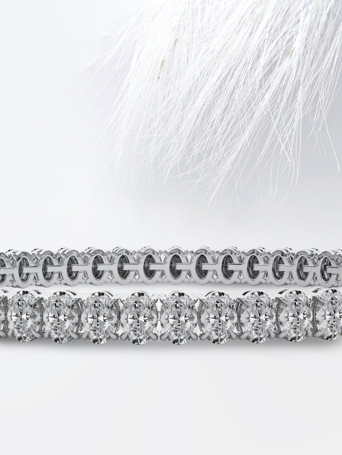 East West Oval Prong Moissanite Tennis Bracelet image 2