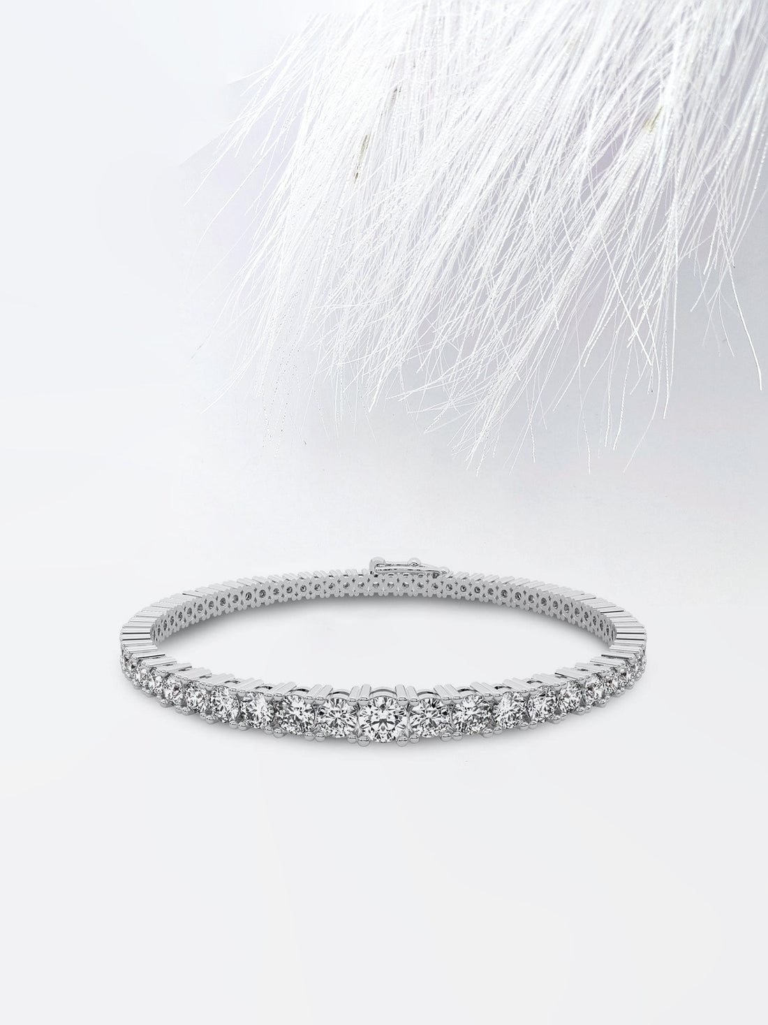 Graduated Round Moissanite Tennis Bracelet image 1