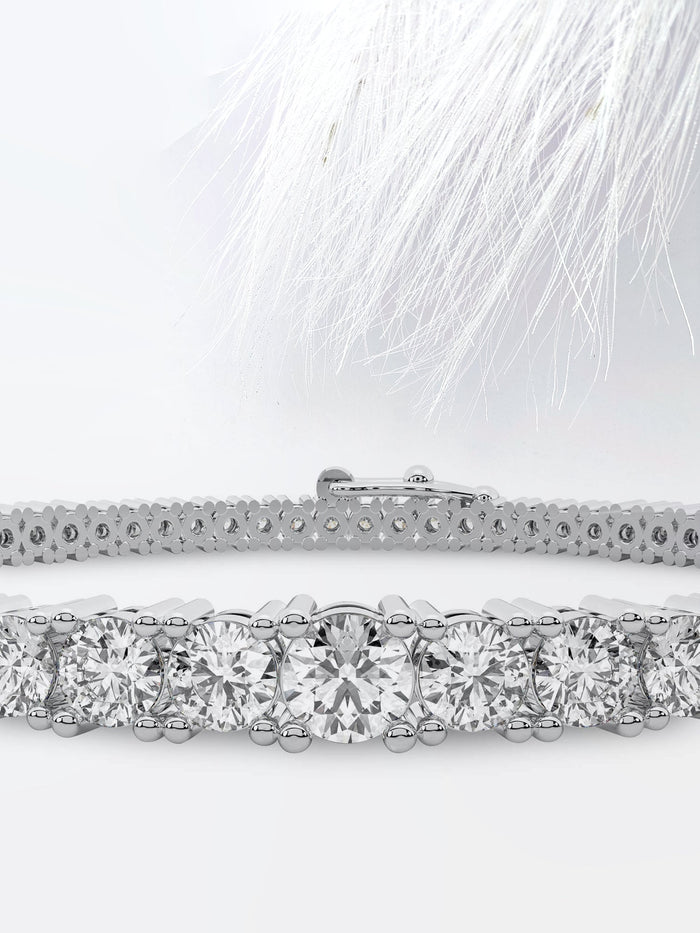 Graduated Round Moissanite Tennis Bracelet image 2