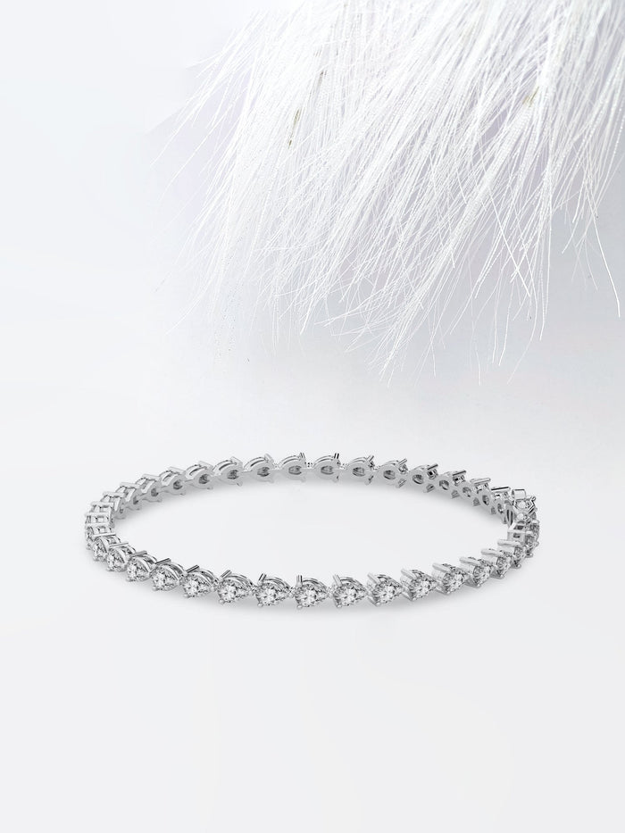 Spaced Pear Cut Moissanite Tennis Bracelet image 1