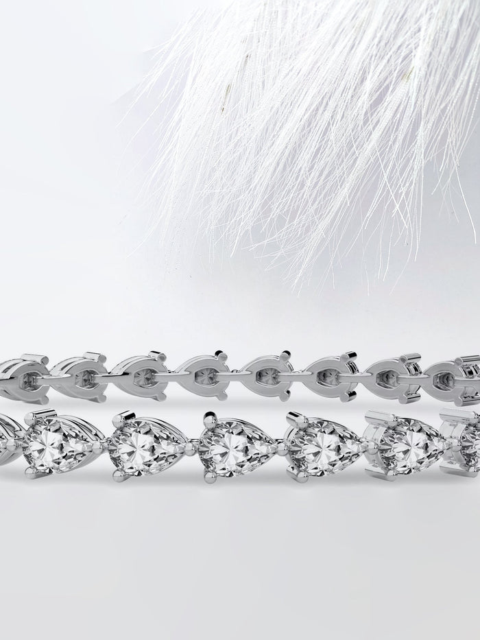 Spaced Pear Cut Moissanite Tennis Bracelet image 2