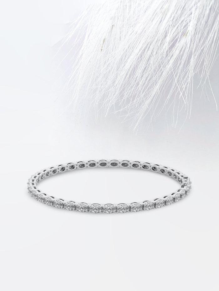 Beaded East West Oval Moissanite Tennis Bracelet image 1